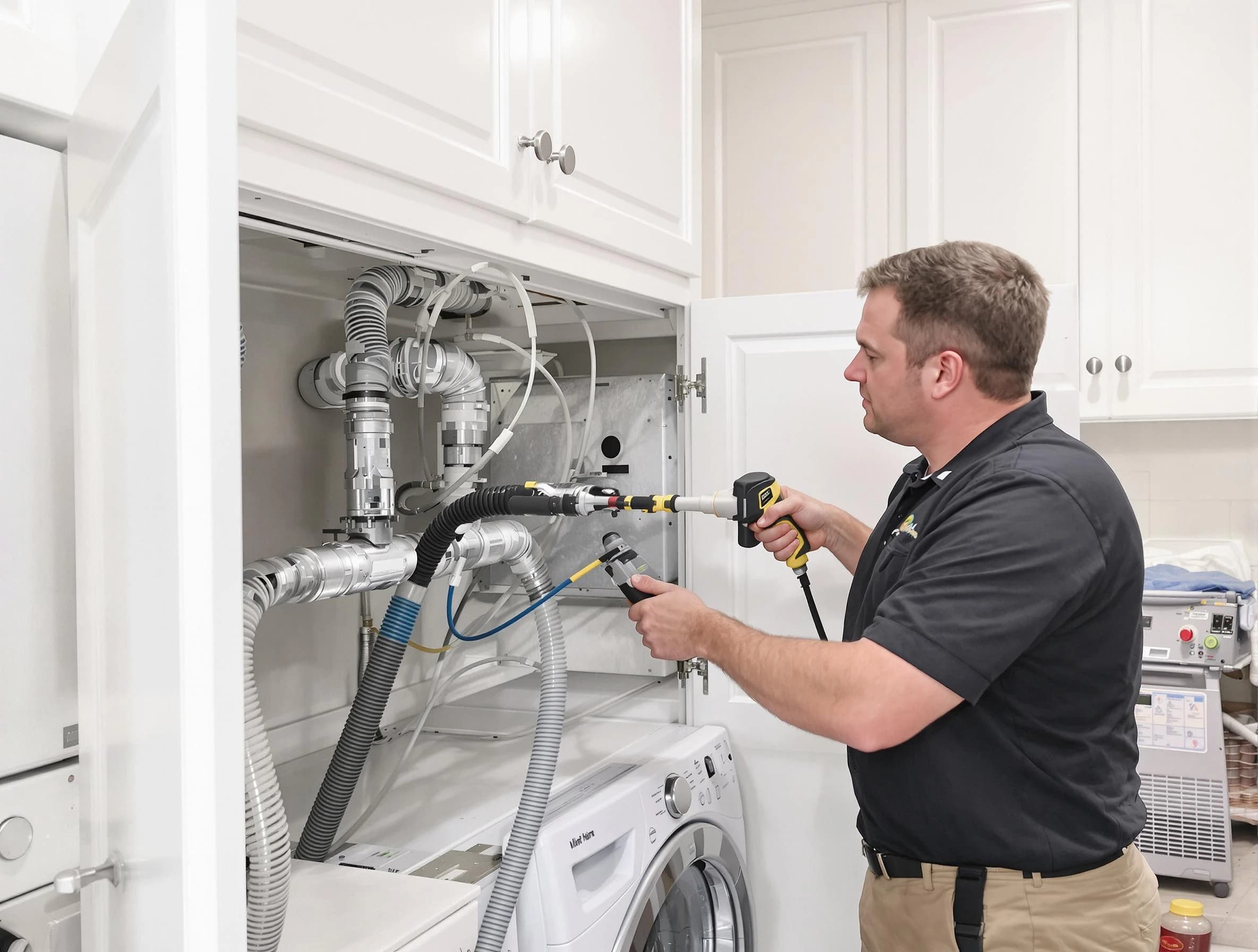 Lochbuie Dryer Vent Cleaning professional removing severe blockage from a clogged dryer vent in Lochbuie